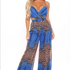 Fashion Nova All About Me Leopard Jumpsuit in Royal Blue